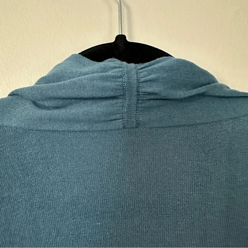 J. Jill Women’s Long Sleeve Blue Silk Blend Open Draped Front Cardigan Sz S GUC - Picture 6 of 7